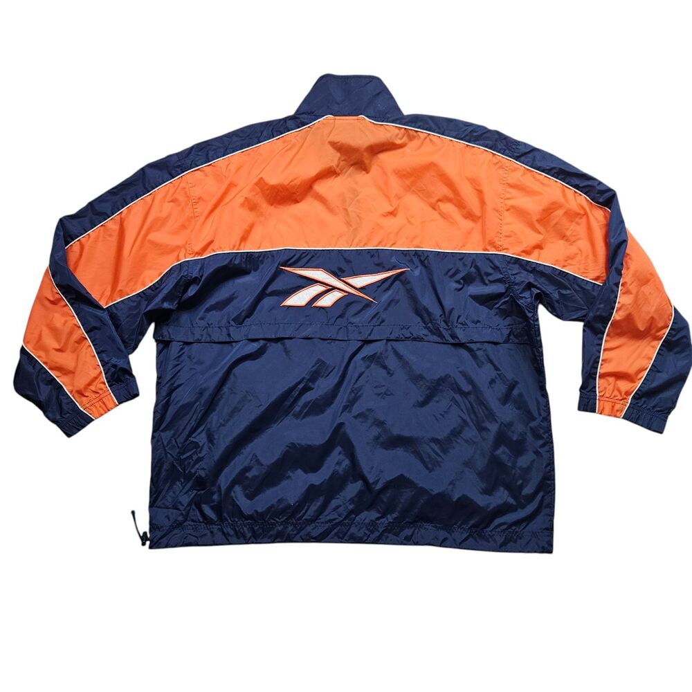 Vintage Reebok Windbreaker Jacket Mens Size XL Blue Orange Full Zip Vented 90s - Picture 8 of 9